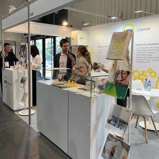 HSH Chemie's booth showcasing major pharmaceuticals at PCI Days 2024 